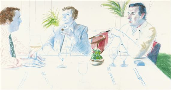 Hockney David | PETER LANGAN, MICHAEL CAINE AND RICHARD ...