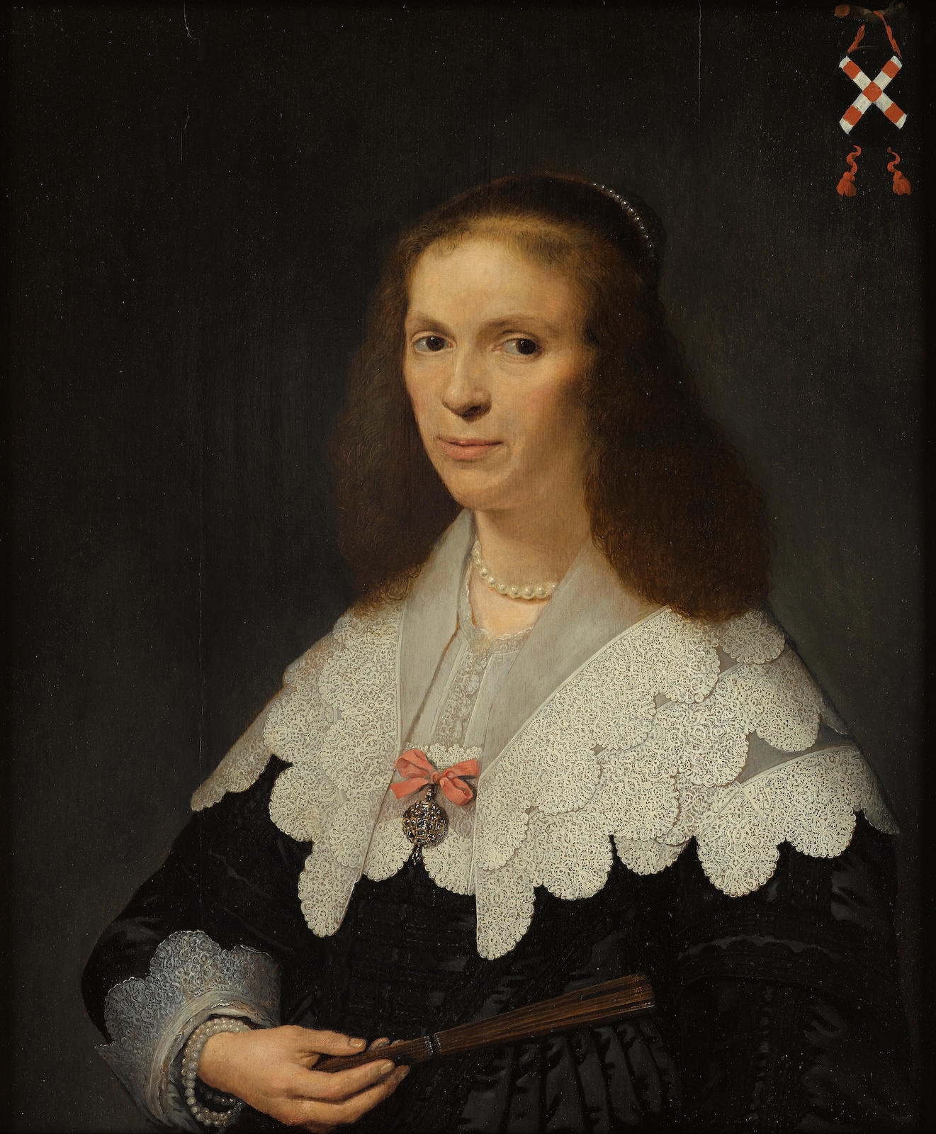 Portrait of Jacoba van Erp (1608-1664), bust-length, in black costume and lace collar - David Bailly