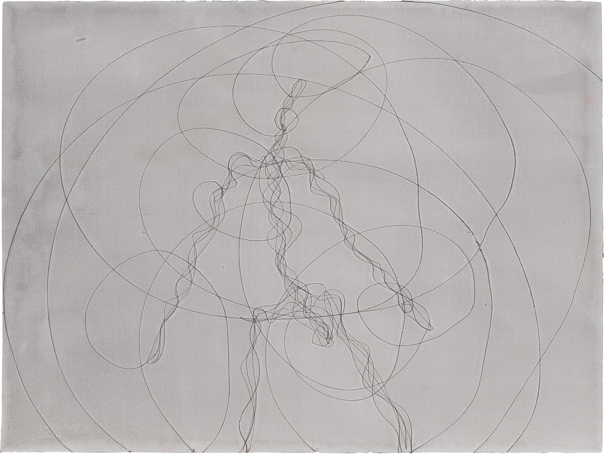 Artwork by Antony Gormley, Feeling Material XXXIX, Made of carbon and casein paint on paper