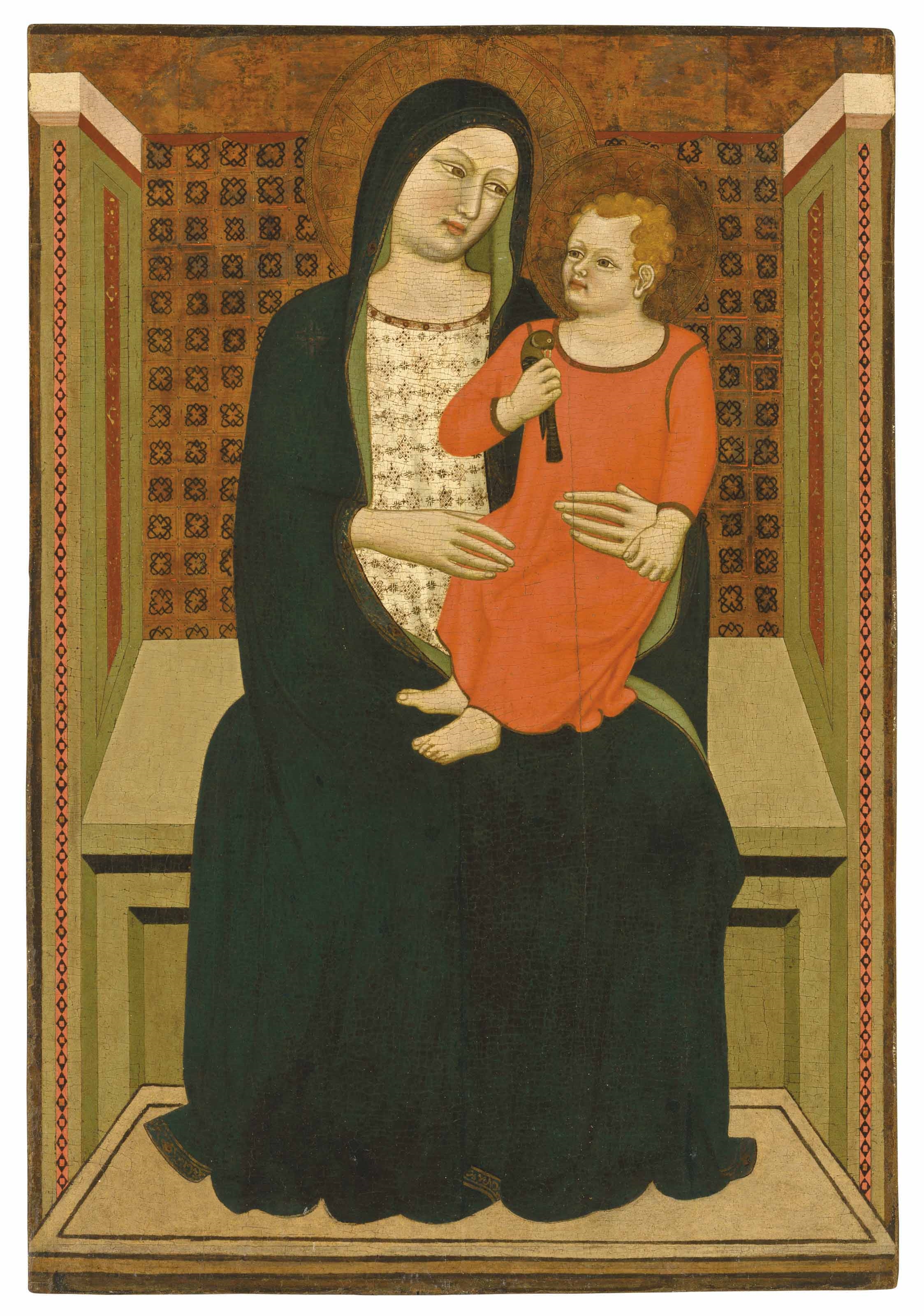 Artwork by The Mezzana Master, The Madonna and Child, Made of tempera and gold on panel
