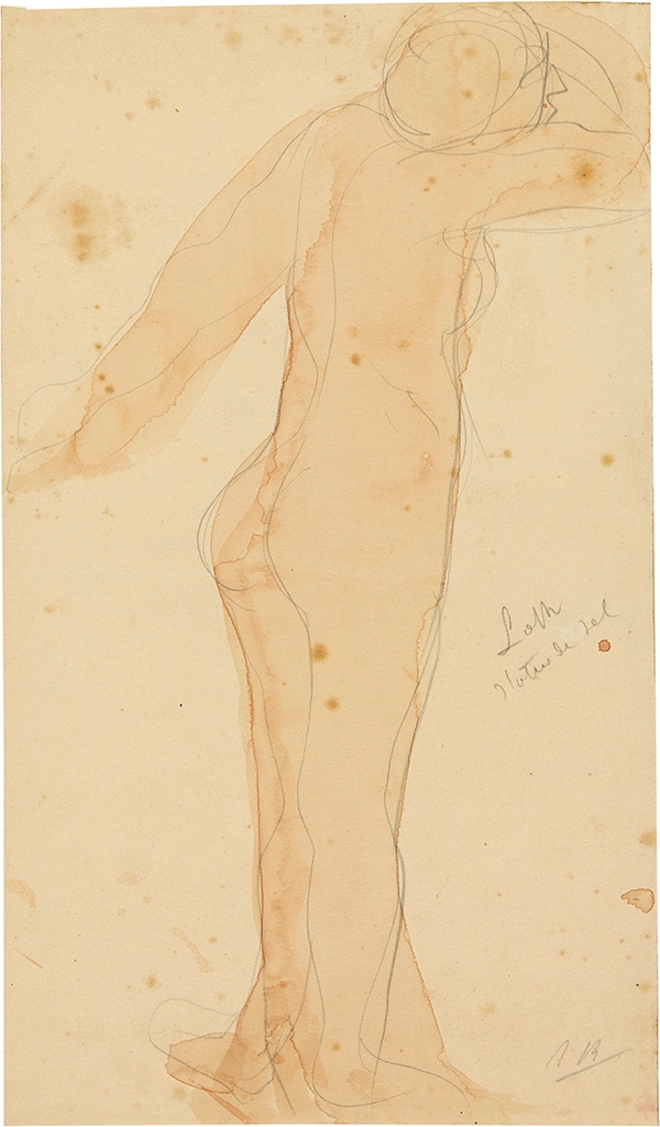 Artwork by Auguste Rodin, Loth, Statue de sel, Made of watercolor over pencil