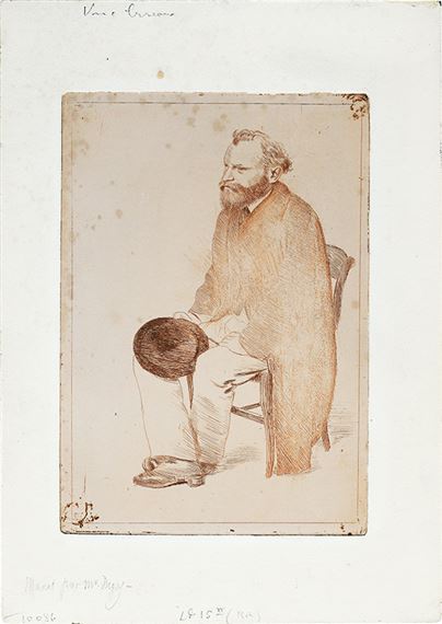 Manet assis, tourné à gauche - Manet seated, turned to the left by Edgar Degas, 1864-1865