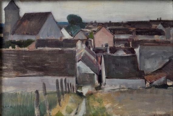 Häuser einer Ortschaft by Ludwig von Hofmann, 1890