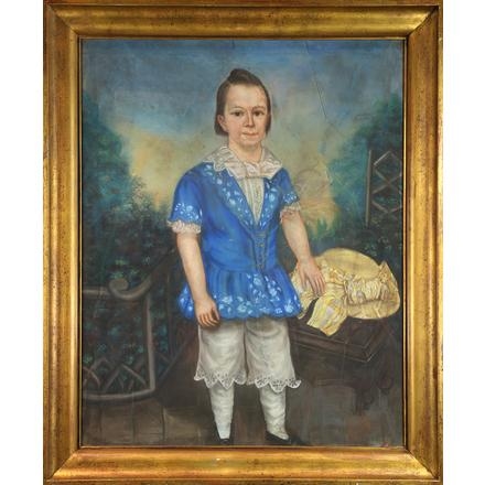 American School, 19th Century | Portrait of a Young Man in Blue | MutualArt