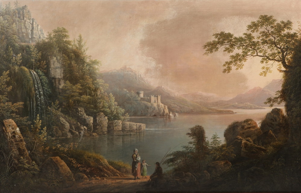 George Cuitt | A CASTLE IN AN EXTENSIVE LANDSCAPE | MutualArt