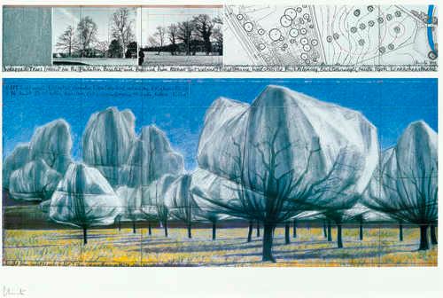 VI Riehen poster stampa d'arte immagine 70x100cm CHRISTO WRAPPED Trees n 