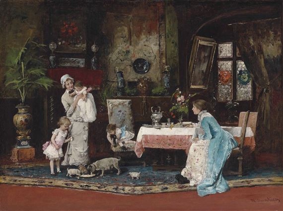 The two families by Mihaly Munkacsy