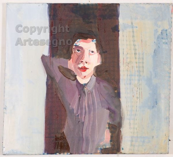 Artwork by Chantal Joffe, Boy in a doorway, Made of Oil on canvas