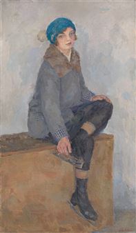 A Skater Girl by Anatoly Lebedev-Shuisky