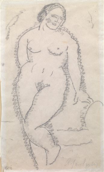 2 Works: Reclining Nude and Standing Nude by Alexej von Jawlensky