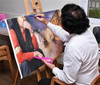 Art in a Chennai Rail Museum