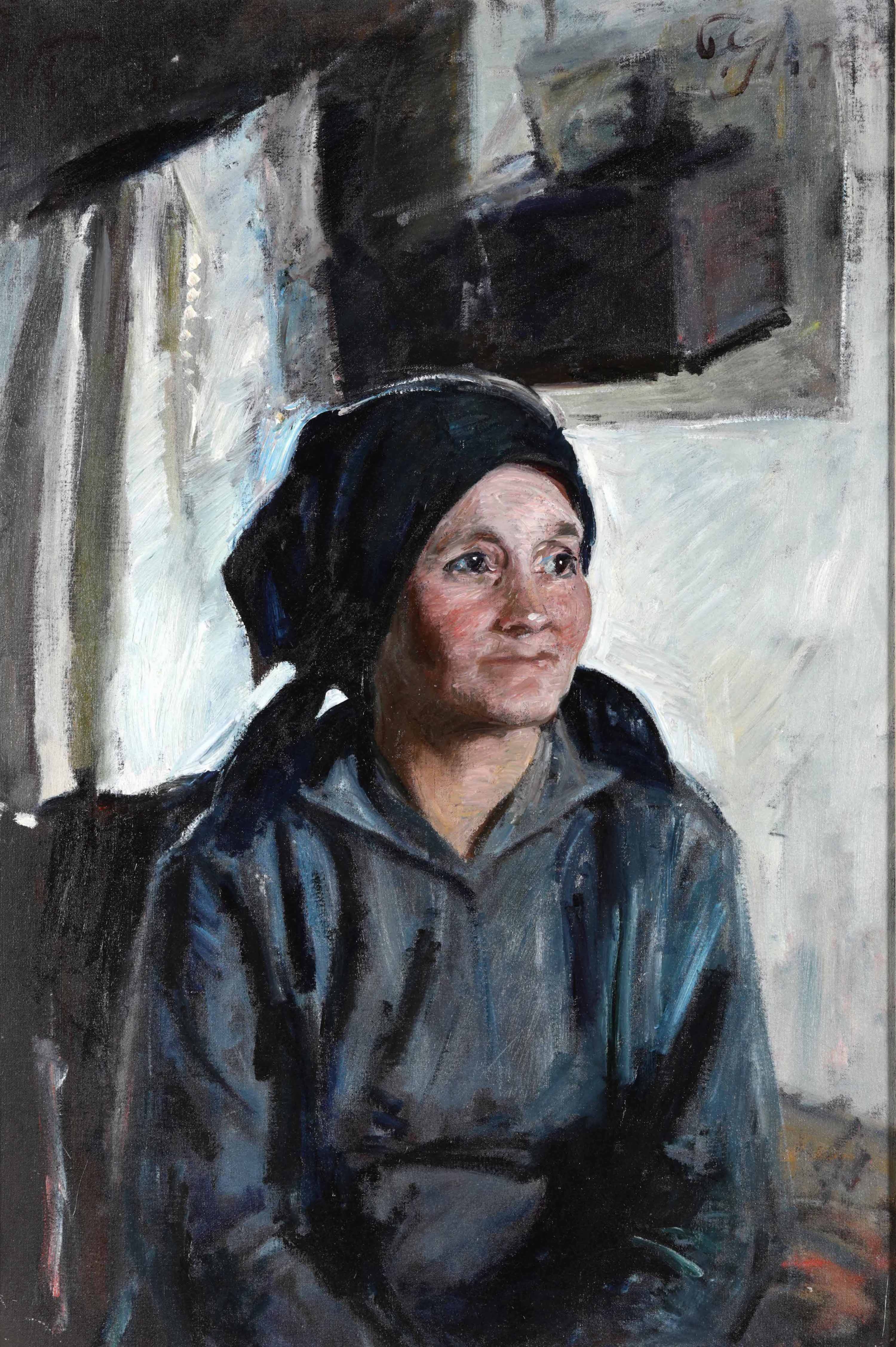 Artwork by Paolo Ghiglia, Contadina, Made of oil on canvas