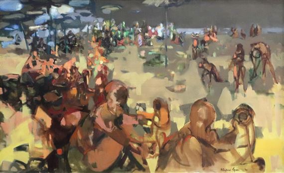 A Busy Day at the Beach by Alfred Rozelaar Green, 1964