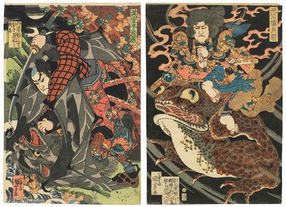 Utagawa Kuniyoshi | Two Warrior Woodblock Prints | MutualArt
