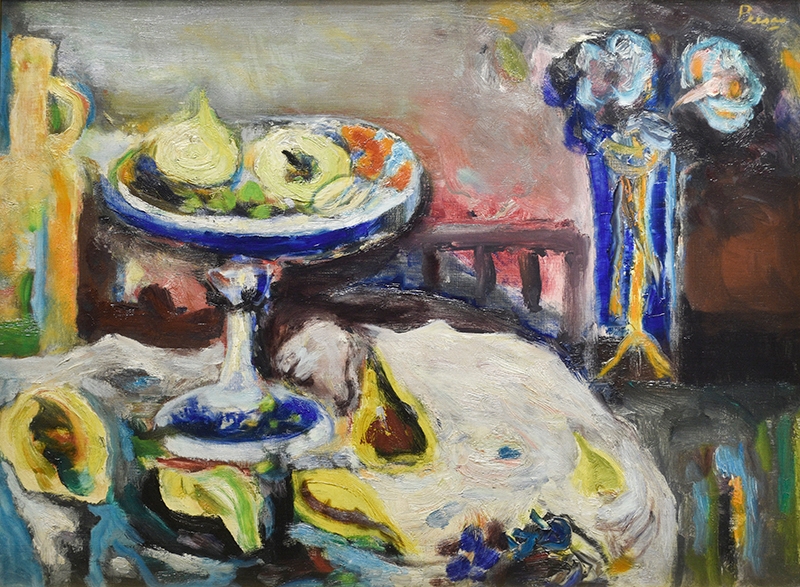 Artwork by Leopoldo Presas, Mesa con frutas, Made of Oil on canvas