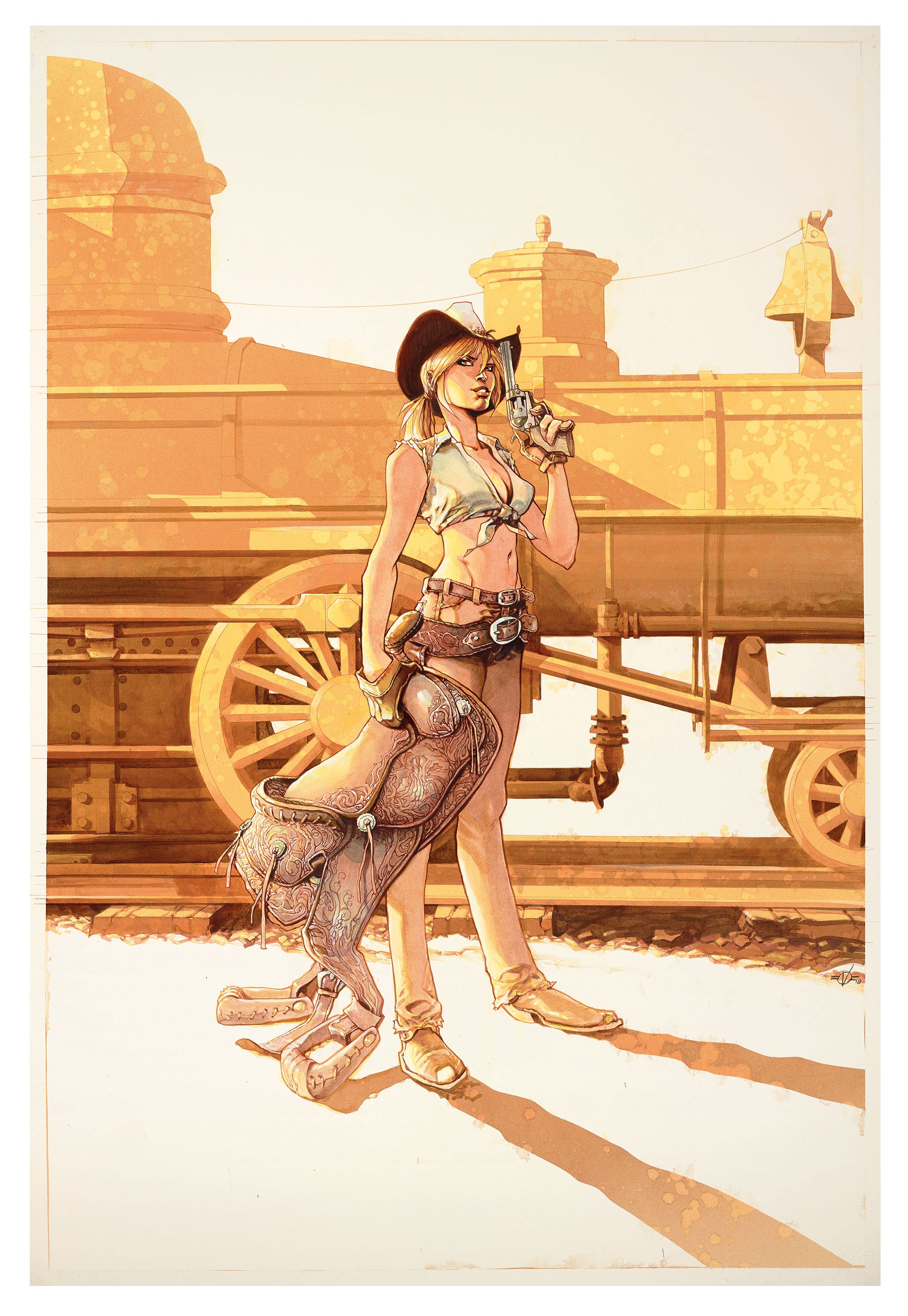 Artwork by Olivier Vatine, ANGELA, Made of Acrylic on cardboard