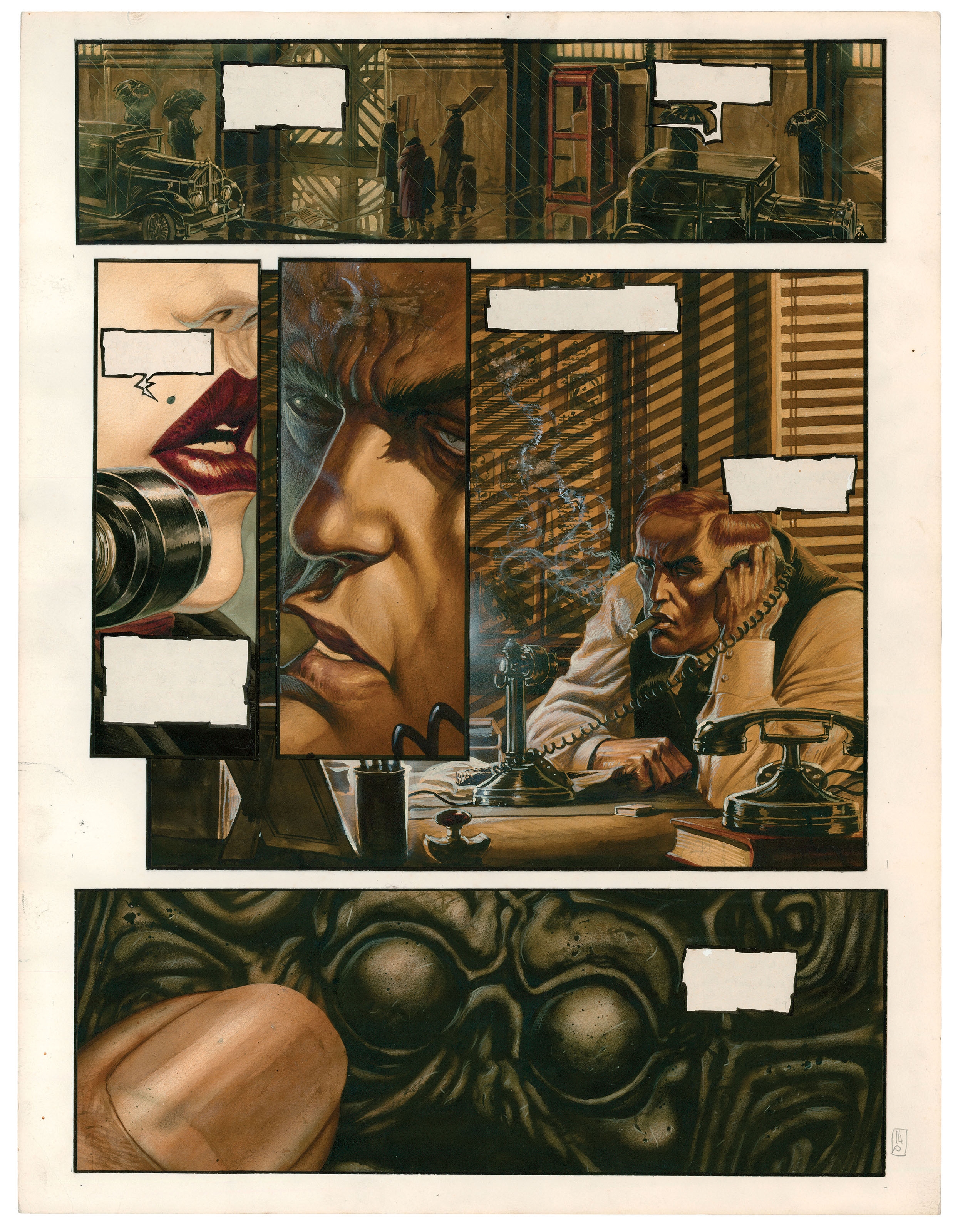 Artwork by Olivier Ledroit, XOCO, Made of Chinese ink and color inks on paper