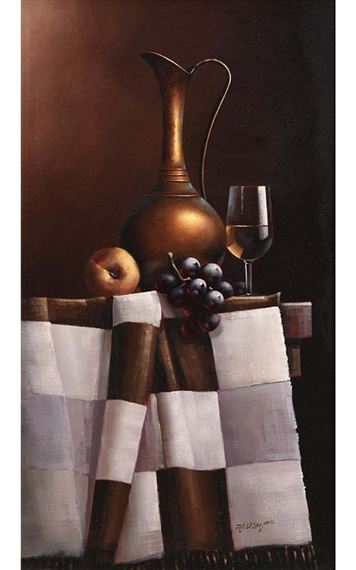 Still Life with Wine and Fruit by David French le Roy, 2005