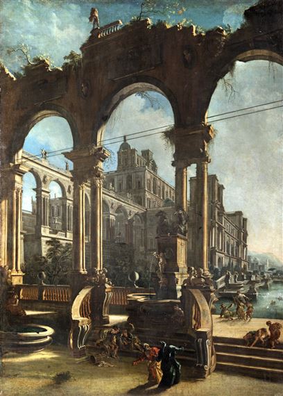 Fantasia architettonica presso un porto by Antonio Joli de Dipi