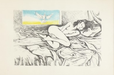 Nudo di donna e colomba by Renato Guttuso