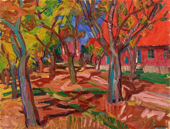 Westfälisches Dorf imSommer by Peter August Böckstiegel, 1912