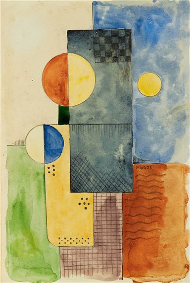 Zwei abstrahierte Köpfe by Franz Wilhelm Seiwert, 1925