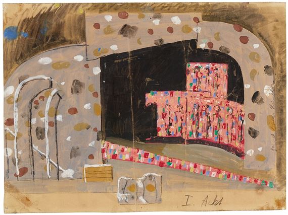 Bühnenentwurf zu "Monte Cassino", I. Akt