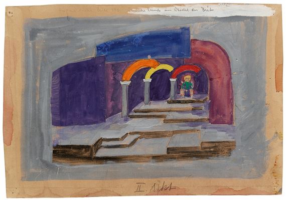 Bühnenentwurf zu "Monte Cassino", II. Akt