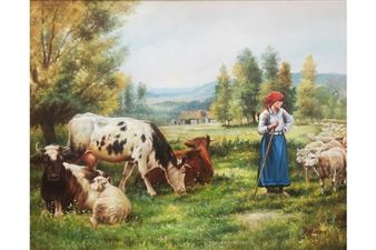 Shepherdess and her Flock - A. Regev