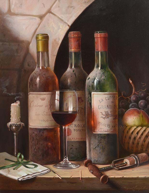 Raymond Campbell | Still Life with Fruit & Wine | MutualArt