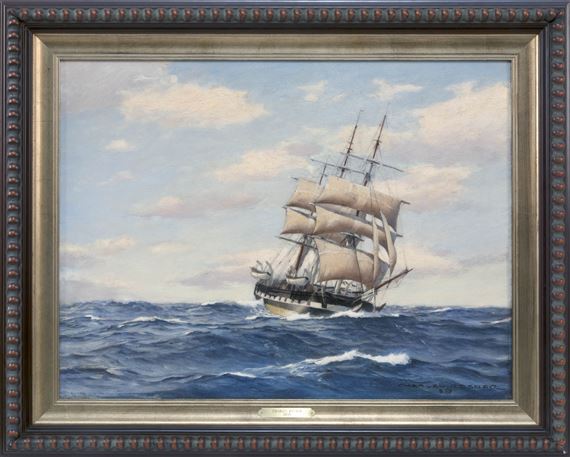 An American whaleship at sea by Charles Rosner, 1939