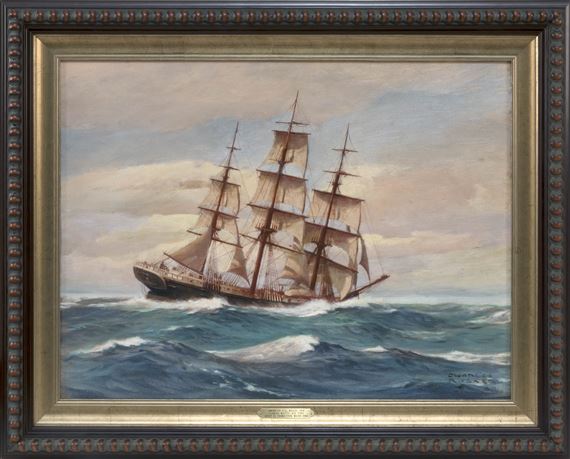 The American full-rigged ship Samuel Watts by Charles Rosner, 1934