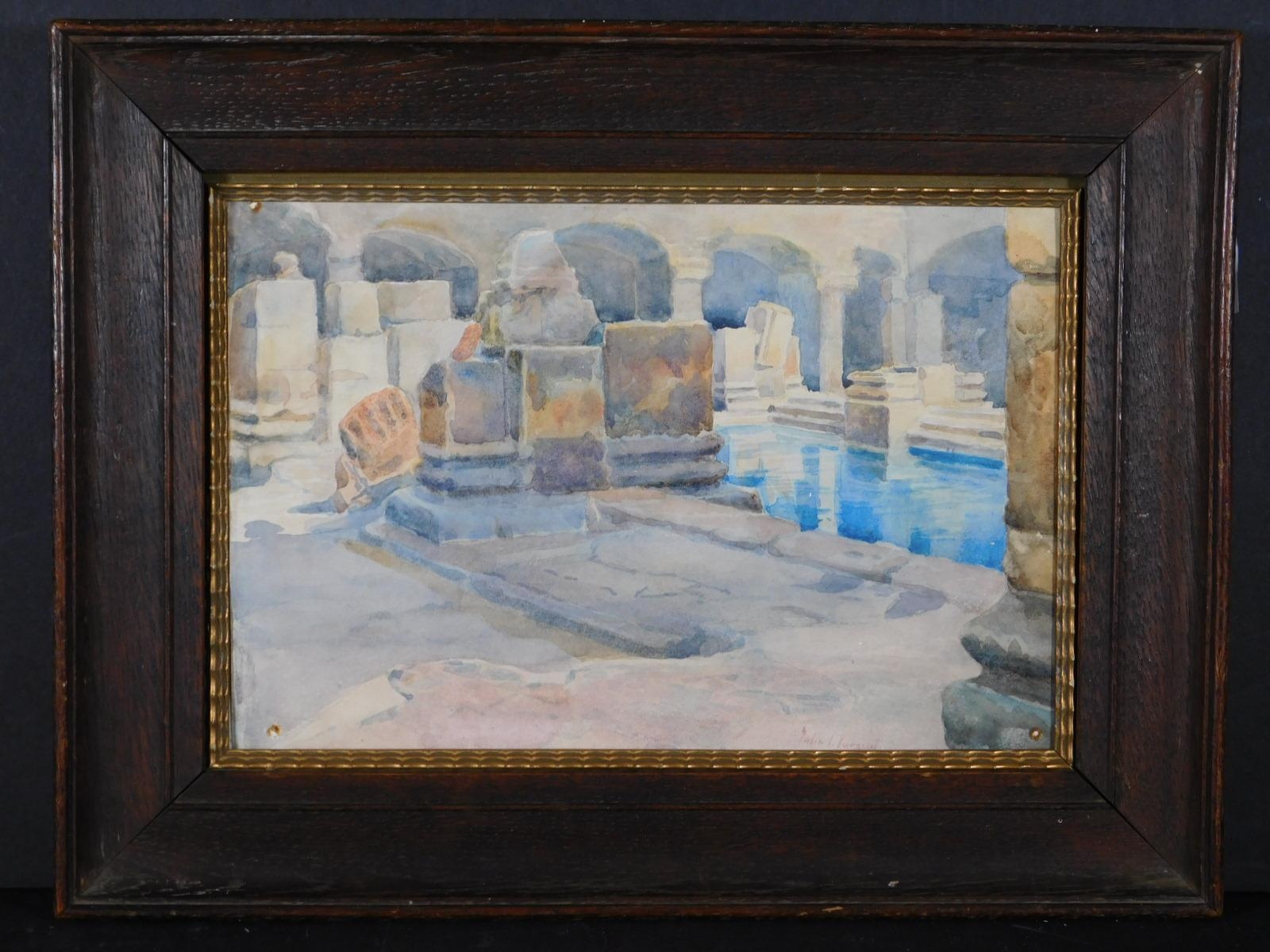 Artwork by John Singer Sargent, Classical Interior with Reflecting Pool, Made of Watercolor on paper