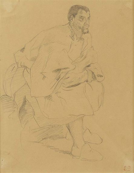 Arabe assis by Eugène Delacroix