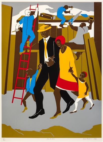 The Builders (The Family) by Jacob Lawrence, 1974