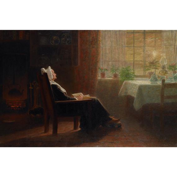 DUTCH WOMAN READING by John Wycliffe Lowes Forster