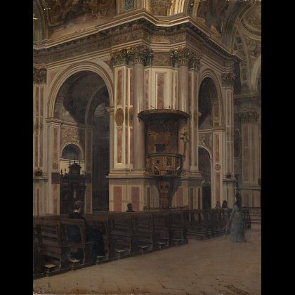Pesenti Domenico Interno Della Chiesa Di Sant Alessandro In Zebedia Milano 1871 Mutualart