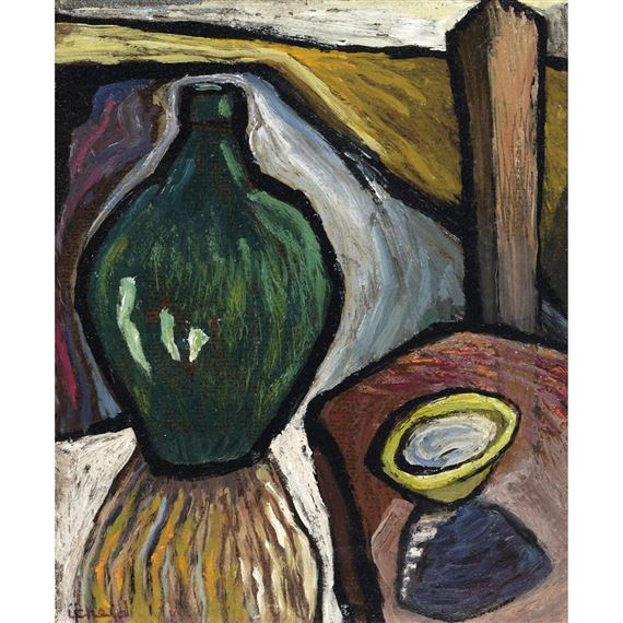 STILL LIFE WITH GREEN VASE by Isobelle Chestnut Reid