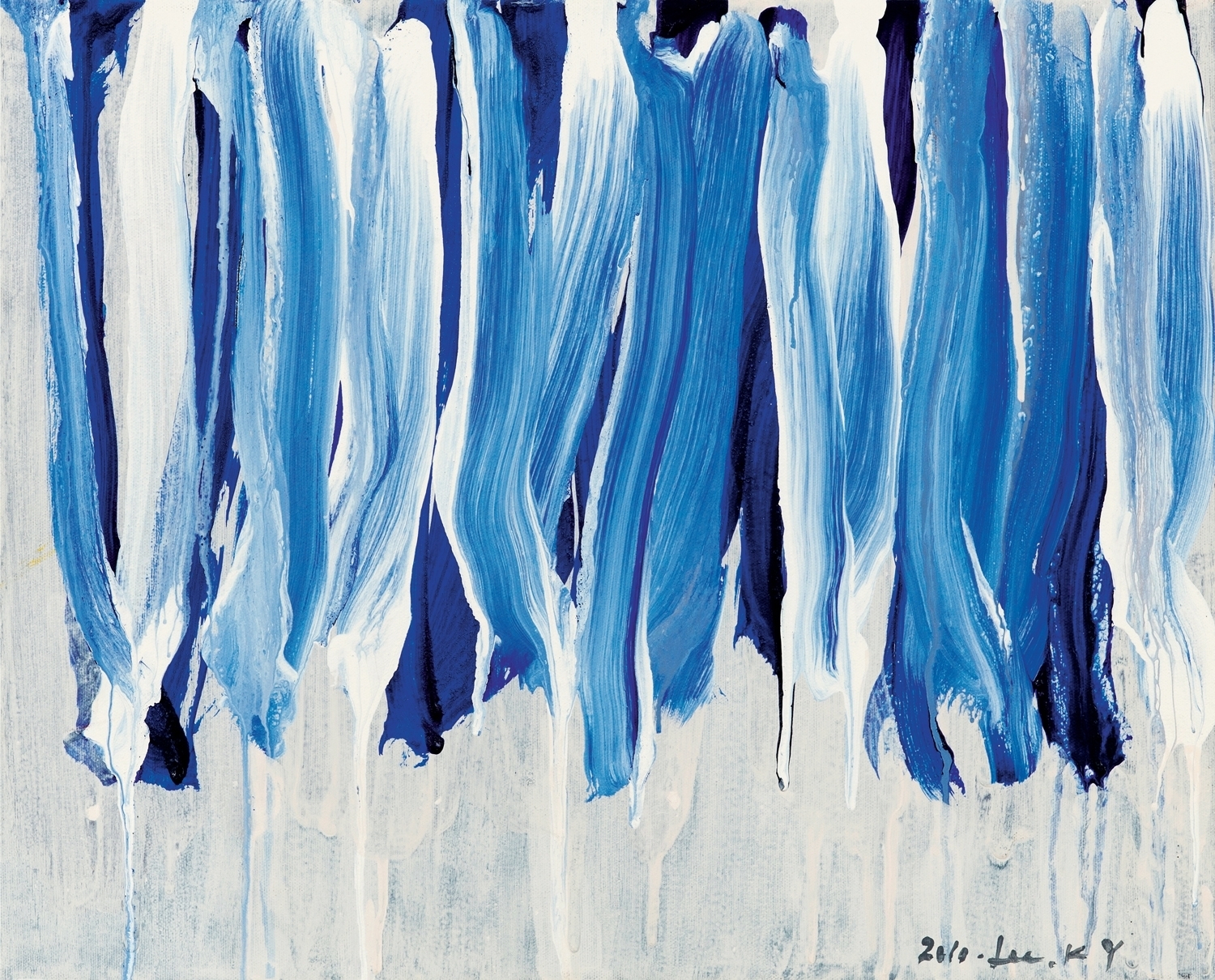 Artwork by Lee Kun-Yong, Body Drawing 76-1-2010-7, Made of Rapeseed on canvas