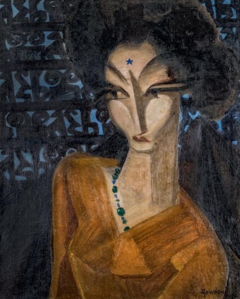 Artwork by Emmanuel Gondouin, Femme au collier de perle, Made of Oils on canvas