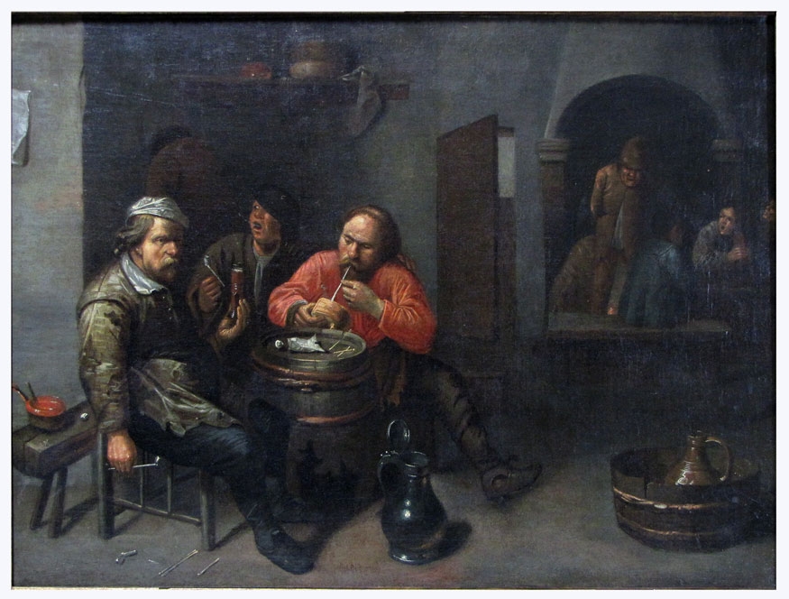 Tavern Scene with Men Smoking by Dutch School, 17th Century