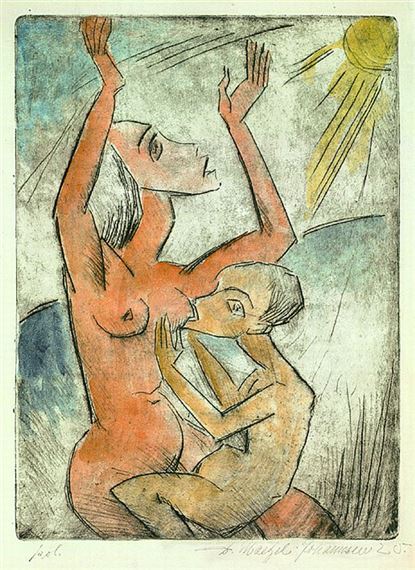 Stillende Mutter unter der Sonne by Dorothea Maetzel-Johannsen, 1920