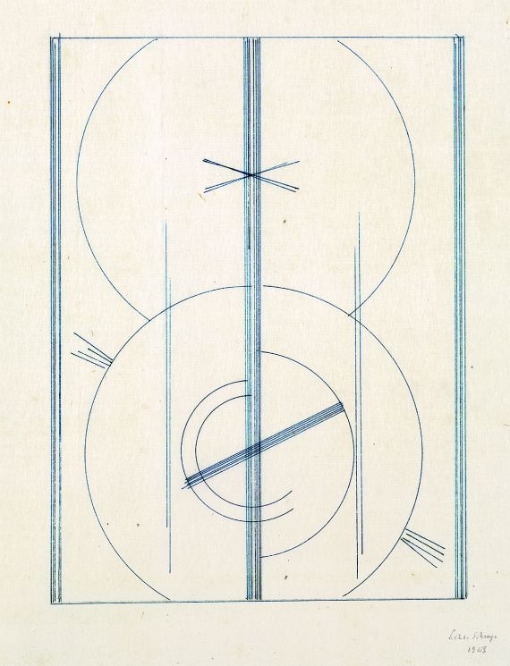 Komposition mit Kreisen by Lothar Schreyer, 1923