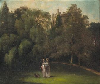 View of the Church Tower at Berkeley from the Garden at the Chantry - Edward Matthew Pearce