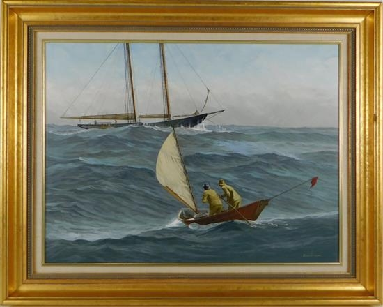 Artwork by Ben Neill, Sailing Back with the Catch, Made of acrylic on panel