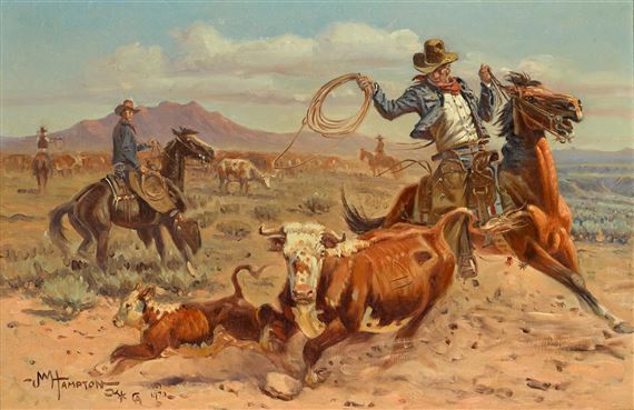 Headin' Em For the Cut by John Hampton, 1970