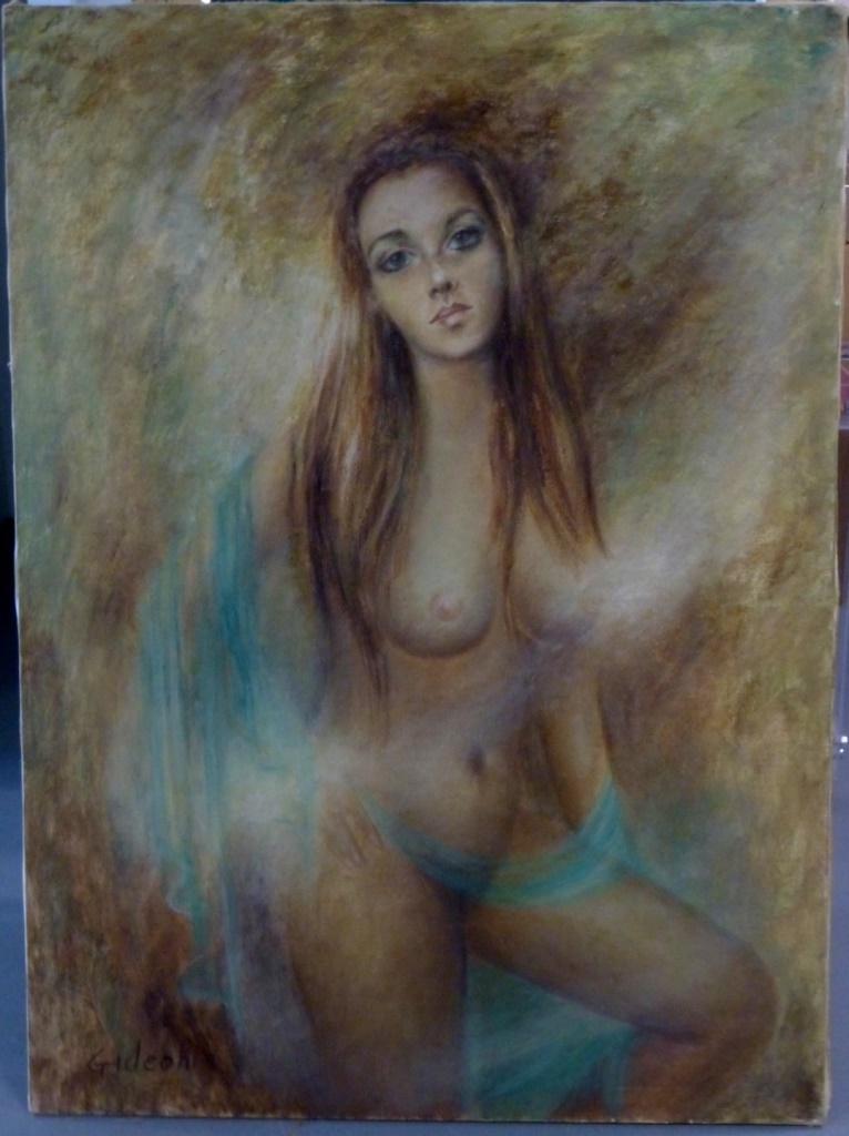 Artwork by Elmo Gideon, a nude woman, Made of oil painting on canvas