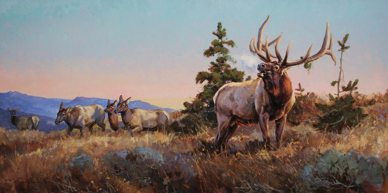 Artwork by Luke Frazier, Canyon Echoes, Made of oil on board