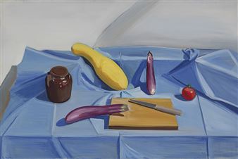 Still life with Chinese eggplant and squash - Louisa Matthiasdottir