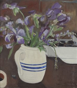 Iris and Ink Bottles - Jane Freilicher